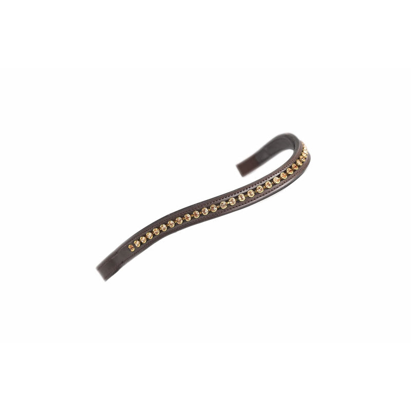 Shires Aviemore Large Diamante Browband - Havana/Gold Full - PawsPlanet Australia