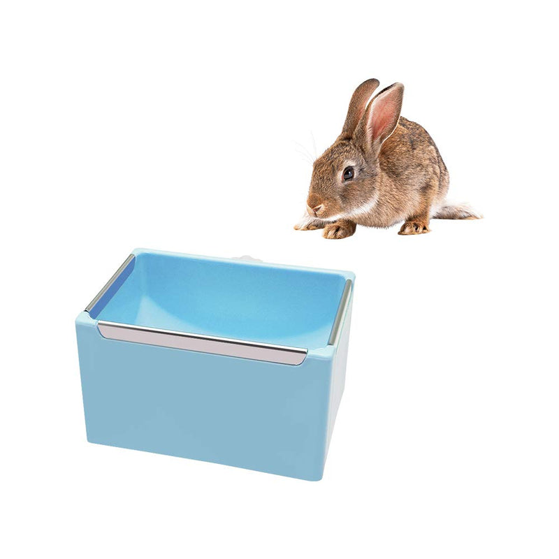 WishLotus Rabbit Feeder Bowl, Plastic Cage Hanging Bowl Small Pet Bowl with Smooth Metal Trim, Anti-bite Rabbit Hay Bowl for Bunny, Guinea Pig, Squirrel, Hedgehogs (Blue) Blue - PawsPlanet Australia