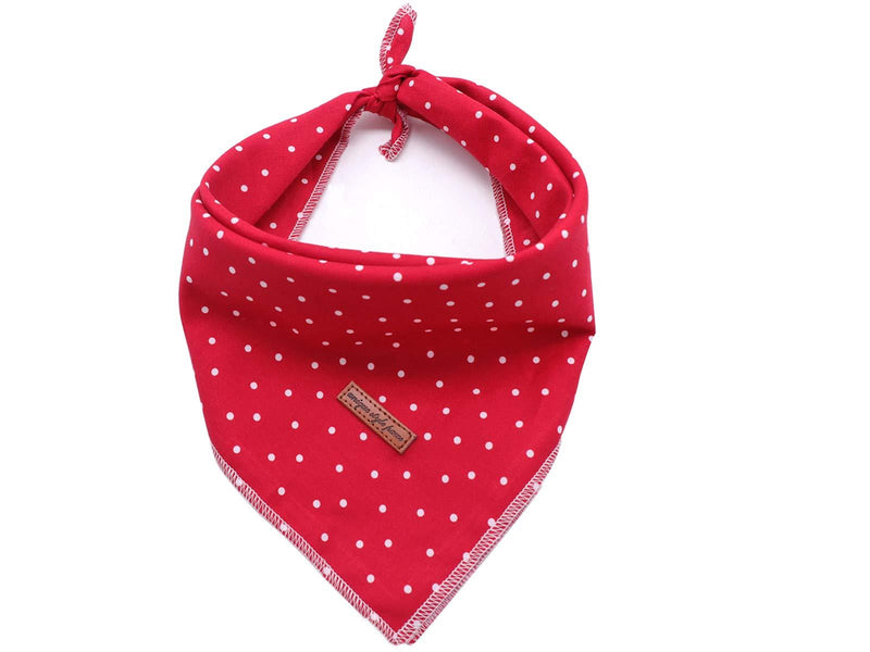 unique style paws Dog Bandana Square Dog Scarf Dog Kerchief, Cotton Bibs Sarf for Small Medium Large Dogs Adjustable Dog Bandanas L Red Dot - PawsPlanet Australia