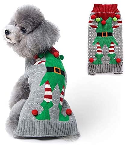 PETCARE Christmas Pet Dog Sweater Holiday Classic ugly Apparel Jumper For Small Medium Dogs,Cartoon WInter Warm Puppy Cat Dog Clothes Knitwear XX-Small Clown - PawsPlanet Australia