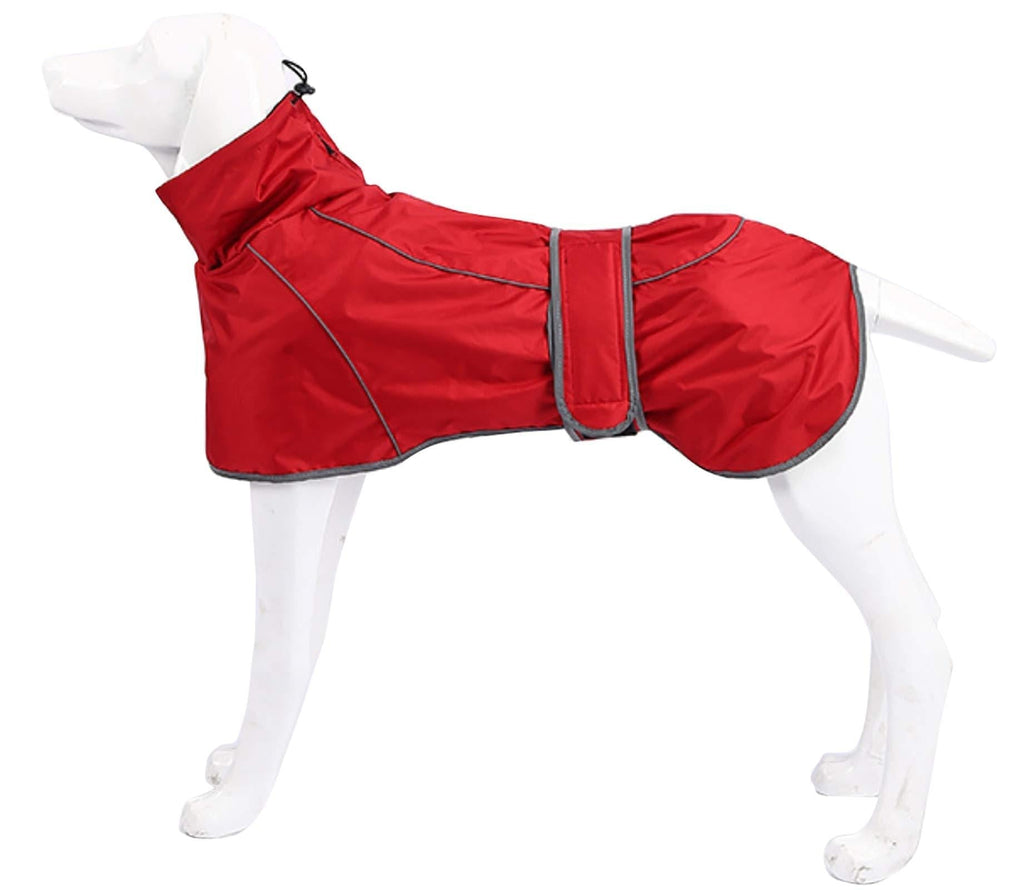 Geyecete Dog Winter Coat Outdoor sports assault suit cold-proof suit Dog Apparel with Adjustable Bands Polyester/fleece lining Windproof and rainproof-Red-S S Red - PawsPlanet Australia