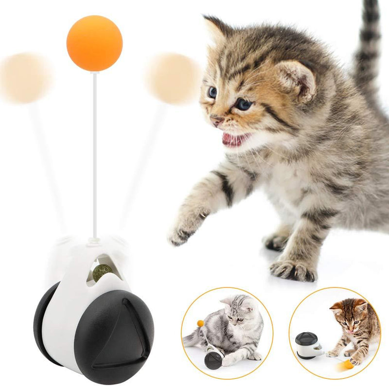 FASTER Balanced Cat Toy with Ball, Interactive Cat Toy for Indoor Cats Rotating Rolling Balls Balance Swing Cat IQ Training Toy for Kitten/Cats Black-White - PawsPlanet Australia