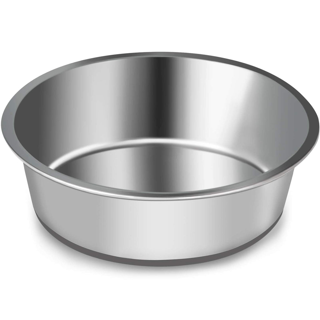 Joytale Stainless Steel Dog Bowl with Rubber Base, Pets Food and Water Non-Slip Bowls for Small Dogs,Puppies and Cats,480 ML 480(Pack of 1) Gray - PawsPlanet Australia