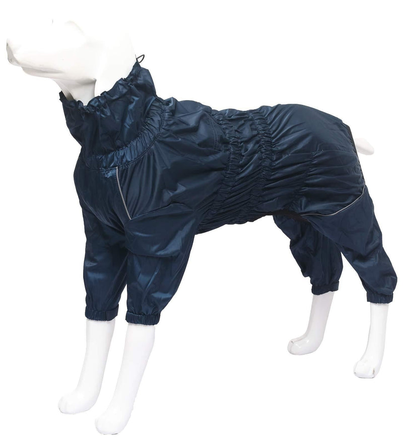 Geyecete1/2 Leg Trouser Suit，Dog Raincoat with high Waterproof for Dogs Reflective Four-Leg rain Gear Jumpsuit for Puppies Small Medium pet-Navy-M M Navy - PawsPlanet Australia