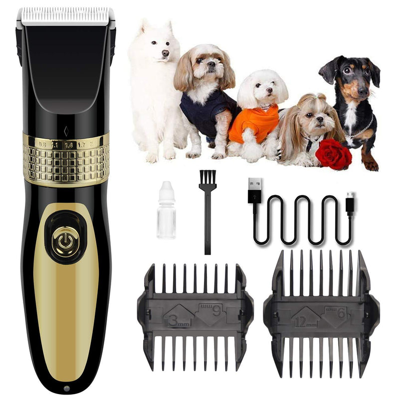 Jennary Dog clippers,USB Rechargeable Cordless Low Noise&Washable Dogs Cats Horse Clippers Electric Pets Hair Trimmers with 4 Comb Guides - PawsPlanet Australia
