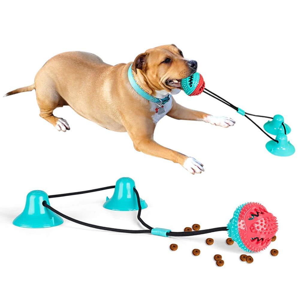 Ruick Dog Rope Chew Ball Pull Toy with Two Suction Cup,Molar Bite Toy Teeth Cleaning Dog Chew Tug Toys, Food Dispensing Dog Toothbrush - PawsPlanet Australia