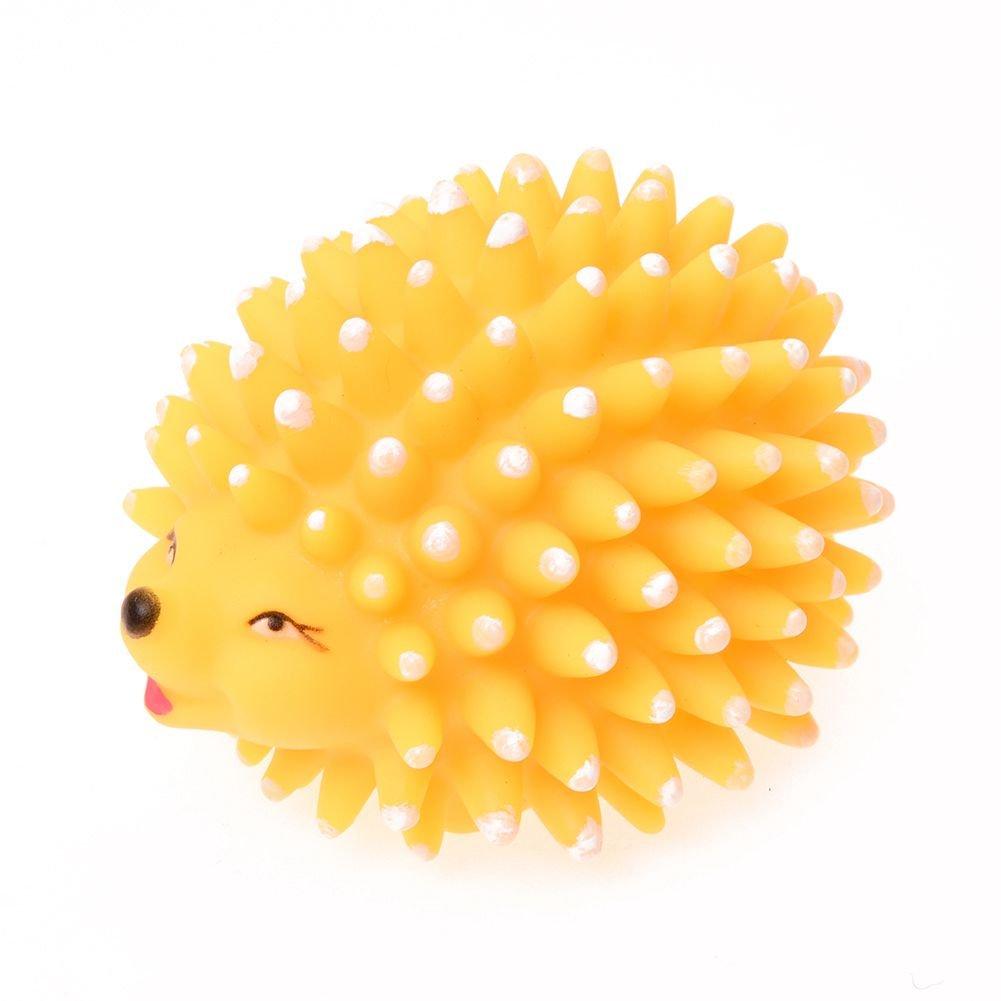 Kuinayouyi Yellow Vinyl Rubber Hedgehog Shaped Squeaky Chew Toy for Pet Dog - PawsPlanet Australia