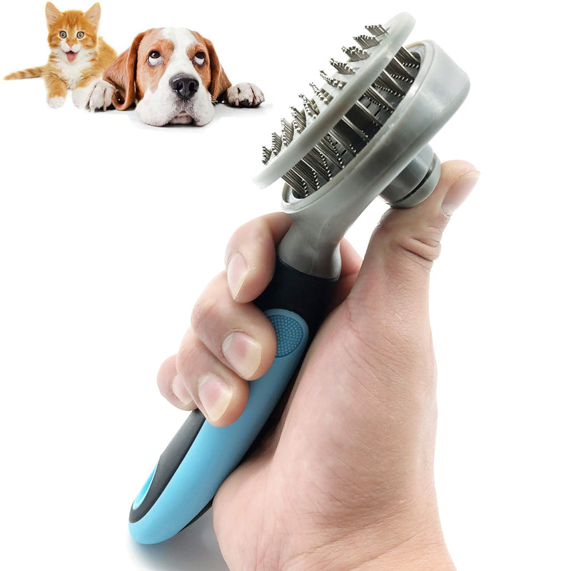 YuanMoon Slicker Dog Brush, Self Cleaning Pets Grooming Comb for Dogs Cats with Short or Long Hair Removes Undercoat Shedding Mats and Tangled Hair Ideal for Dander Dirt Massages Particle - PawsPlanet Australia