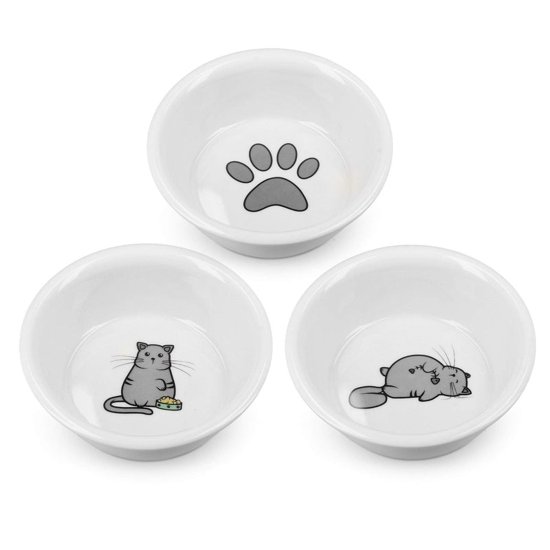 Navaris Cat Bowls - Set of 2 Porcelain Dog, Puppy, Kitten, Cat Food and Water Bowls - Replacement Bowls for 50174.03 Elevated Feeding Station - PawsPlanet Australia