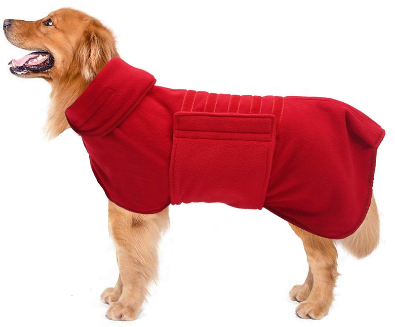 Geyecete Fleece Dog Winter drying Coats, Outdoor Dog Apparel with Adjustable Bands Premium Microfibre Fast Drying Super Absorbent-Red-S S Red - PawsPlanet Australia