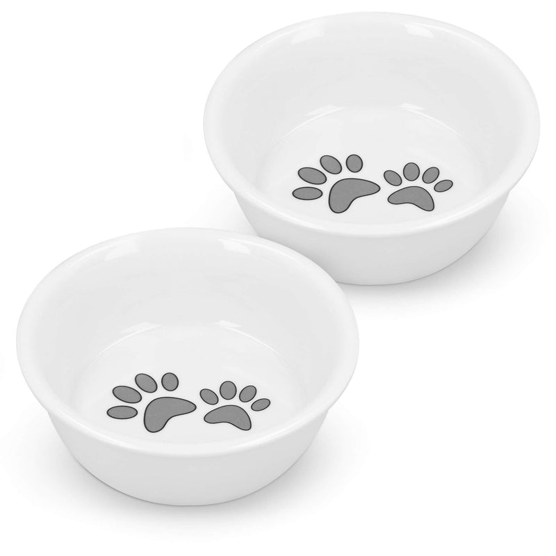 Navaris Cat Bowls - Set of 2 Porcelain Dog, Puppy, Kitten, Cat Food and Water Bowls - Replacement Bowls for 51308.02 Elevated Feeding Station - PawsPlanet Australia