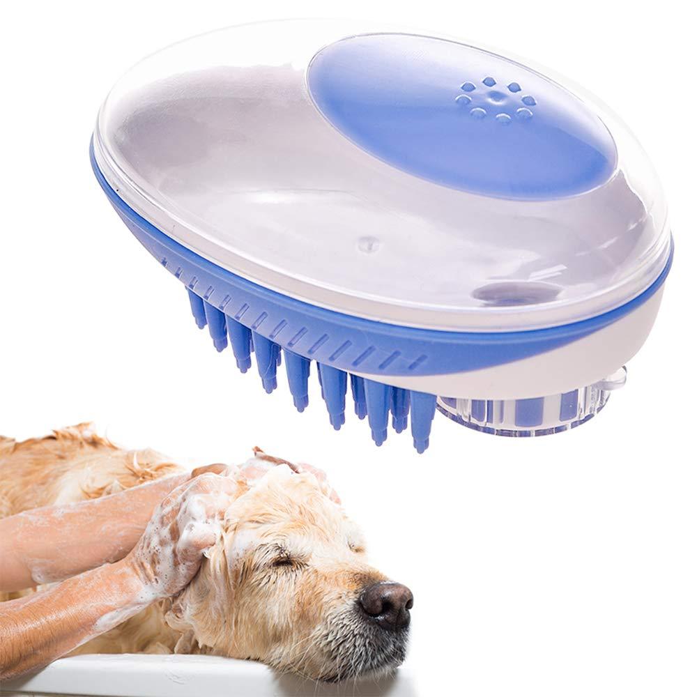No/Brand Yisika Pet Bath Brush,Pet grooming brush,2 in 1 Massage Brush Foaming Soft Brush Pet Cleaning Hair Multifunctional Tool Pet Bath Grooming Brush blue - PawsPlanet Australia