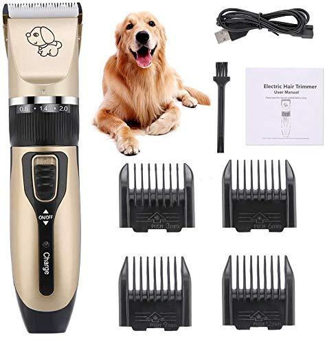ROOTE Pet Dog Clippers, Upgraded Dog Grooming Clippers Dog Hair Trimmer Cordless Low Noise，USB Rechargeable Electric Quiet Pet Hair Clippers Set for Cats, Dogs, Other Pets Electric Clipper - PawsPlanet Australia