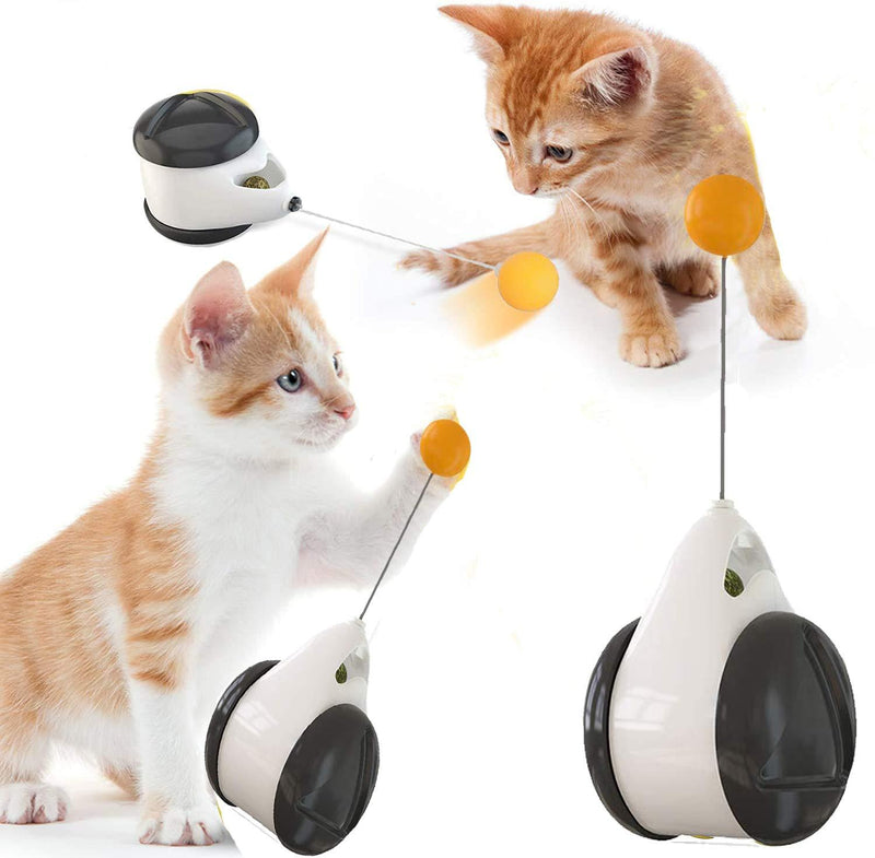 MOMSIV Cat Toy,Interactive Toys for Indoor Cats with Ball Black ball, Cats Kitten Toys with Food Dispenser Puzzle Entertainment Self Rotating Toys,interactive Rotating Mode cat supplies - PawsPlanet Australia