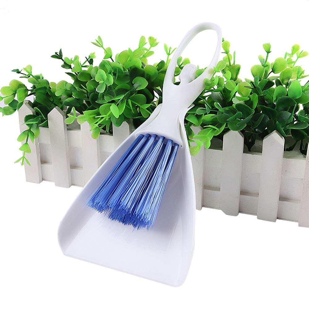 GZGZADMC 2-in-1 Dustpan Set Mini Desktop Sweep Cleaning Brush Small Broom Dustpan Set for Table, Office Desk, Keyboard, Car, Camping, Dog, Cat - Ergonomic Brush Design - PawsPlanet Australia