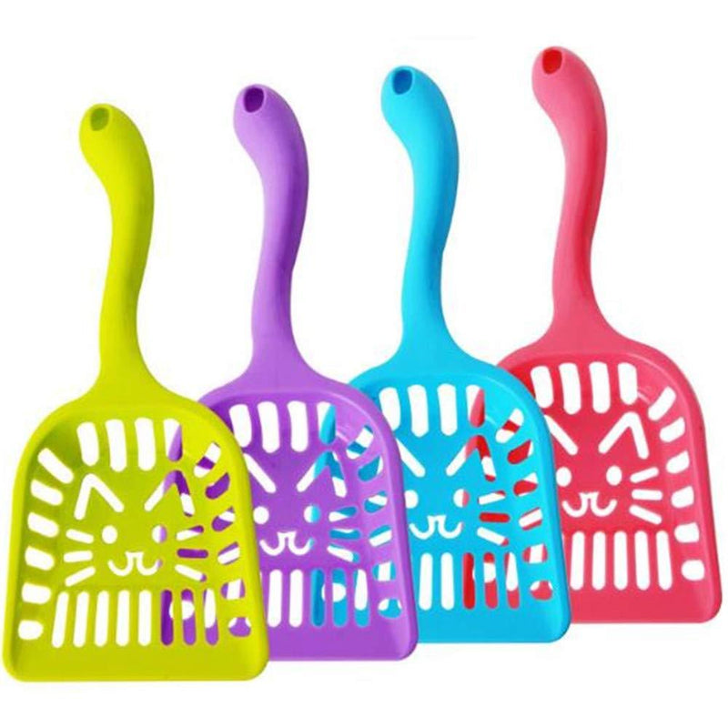 N\A 4 Pcs Cute Cat Shaped Litter Scoops Sifter with Deep Shovel and Ergonomic Long Handle for Pet Poop - PawsPlanet Australia