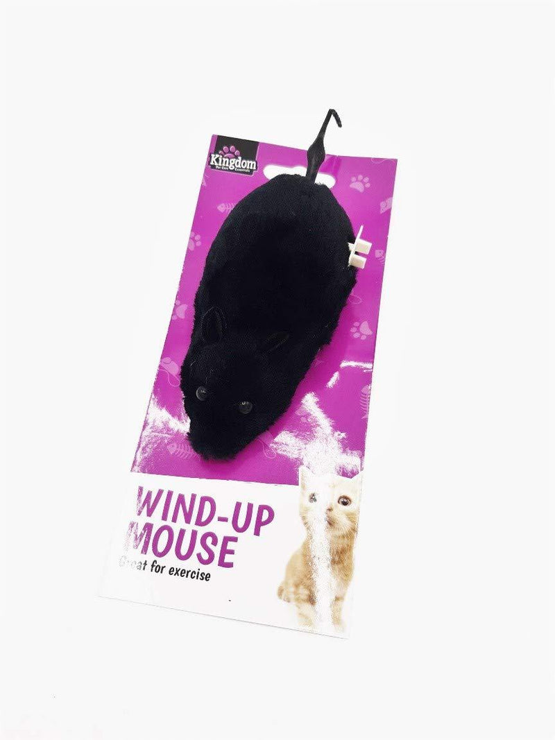 Kingdom Cat Wind Up Play Mouse Toy (Black) Black - PawsPlanet Australia