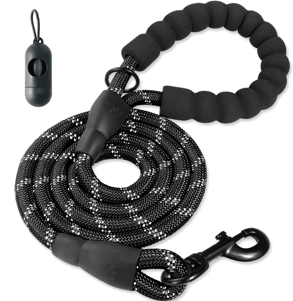 STGOOD Rope Dog Lead, 5 FT Heavy Duty Pet Leashes with Comfortable Padded Handle Highly Reflective Threads for Small Medium Large Dogs (with Bags Dispenser) - PawsPlanet Australia
