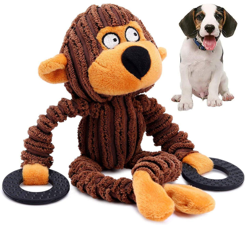 GZGZADMC Puppy Dog Squeaky Toys, Squeaky Dog Plush Toys, Durable Dog Plush Toy Chew Toys Dog Companion - Various Animals Shapes Training Toy for Puppy Small Medium Large Dogs-Monkey Monkey - PawsPlanet Australia