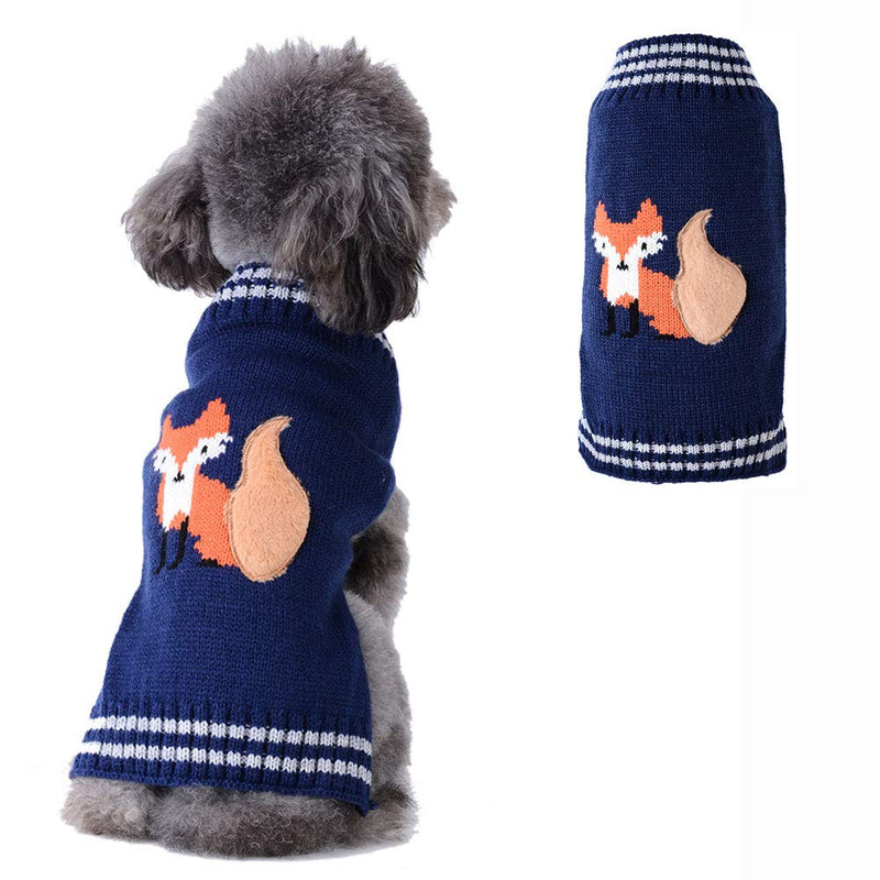 PETCARE Cartoon Pattern Dog Cat Ugly Christmas Sweater Puppy Pet Xmas Jumper Warm Clothes for Small Medium Large Winter Cold Weather X-Small Fox - PawsPlanet Australia