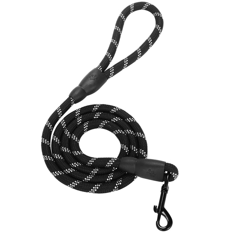 PetBro Dog Leash with Dog Waste Bag Dispenser Tangle-Free and High Reflective Threads Dog Training Leash for Walking and Training, Medium and Large Dogs Non-Loop(Black) - PawsPlanet Australia