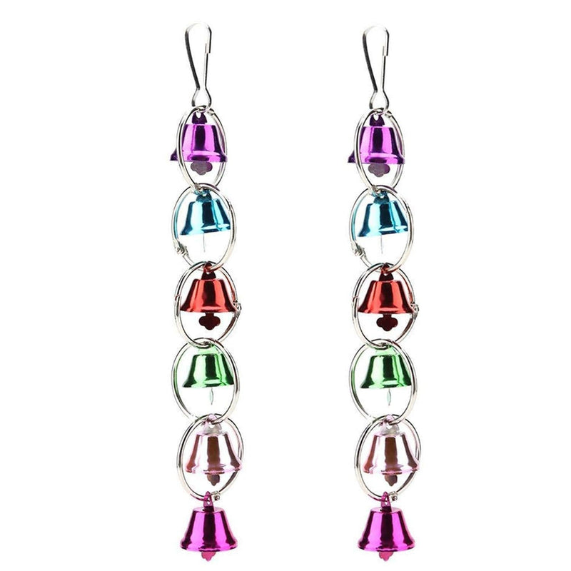 N\A 2 Pcs Bird Bells Colorful Decorative Toys Hanging Swing Bells for Parrots and Birds - PawsPlanet Australia
