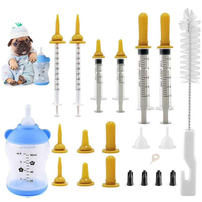 Aidiyapet Pet Syringe Original Nipple with Syringe-s and Feeding Nursing Bottle for Kittens Pet, Best Suited for Small Mammals Neonates Week Old Kittens Puppy Feeding Kit 15Pack - PawsPlanet Australia