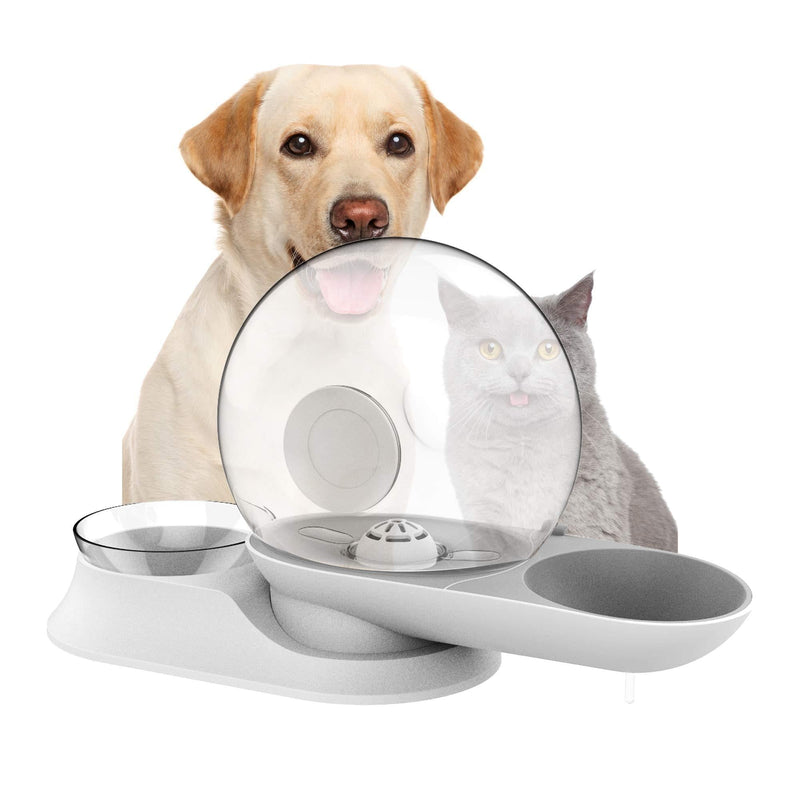 Suhaco Cat Water Fountain, Automatic Dog Water Dispenser, Pet Feeder Dispenser, Cat Water Feeder, Large Capacity for Small & Medium Dogs Cats (Grey) Grey - PawsPlanet Australia