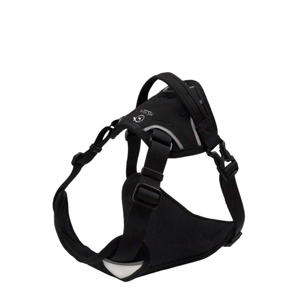 Michur Rocky Black Harness, life jacket, dog vest, dog harness medium small large, with Neopren, reflective strong Chest circumference 35.28-40.95" - PawsPlanet Australia