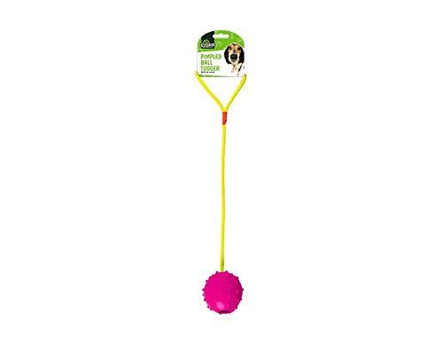 Kingdom Pimpled Ball Tugger Toy on Rope for Dogs (Pink) Pink - PawsPlanet Australia
