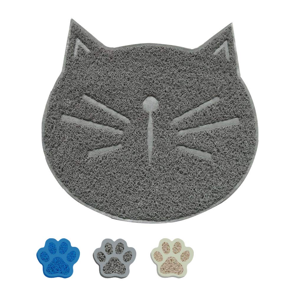 Cat Litter Tray Mat,Pet Food Mat,Waterproof Bowl Mats Non Slip Dogs and Cats Feeding Tray Pads (Grey) Grey - PawsPlanet Australia