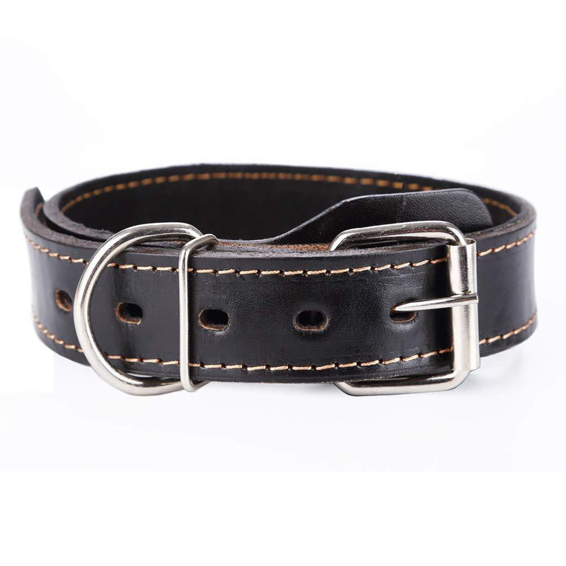SweetyMooMoo Genuine Puppy Leather Dog Collar Best for Small Medium Large and Extra Large Dogs (M, Black) M - PawsPlanet Australia