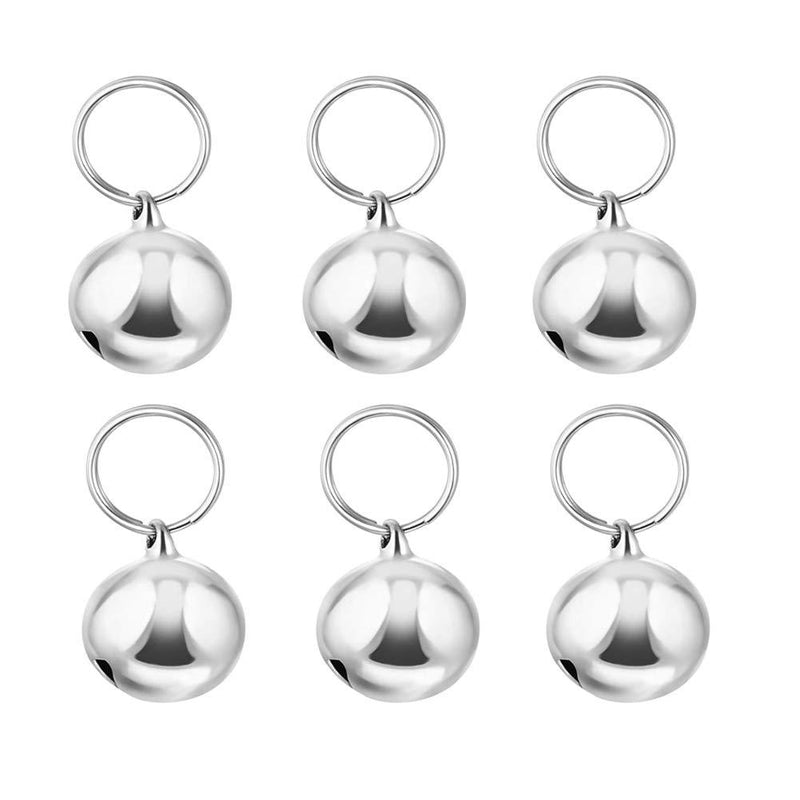 Suithink 6 Pieces 16MM SilverPet Collar Bells, Cat Dog Collar Bells for Pets Collar Deco - PawsPlanet Australia