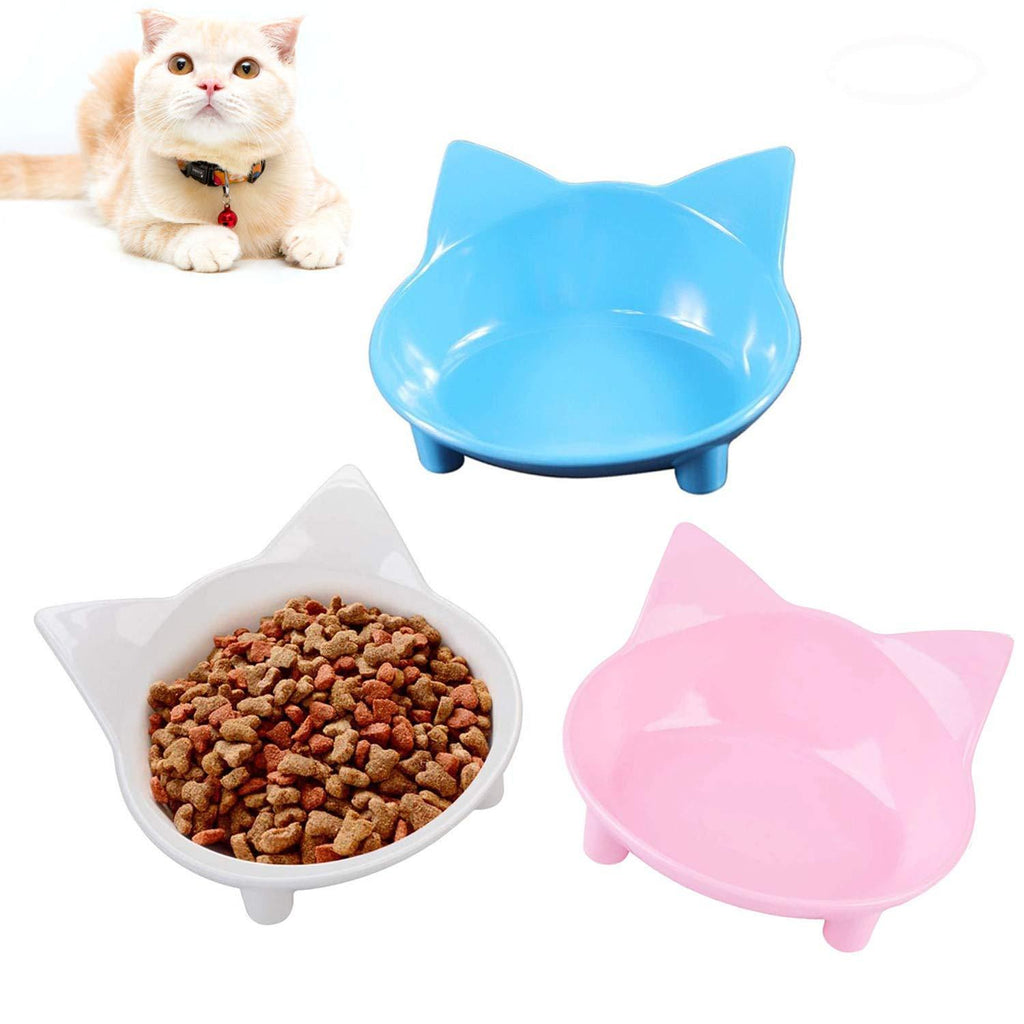 SUOXU Cat Bowls, Anti-slip Multi-purpose Pet Feeding Bowl,Pet Water Bowl Cat Feeding Bowl, 3-Pack Color Cat Dish Cat Food Bowl 3pcs - PawsPlanet Australia