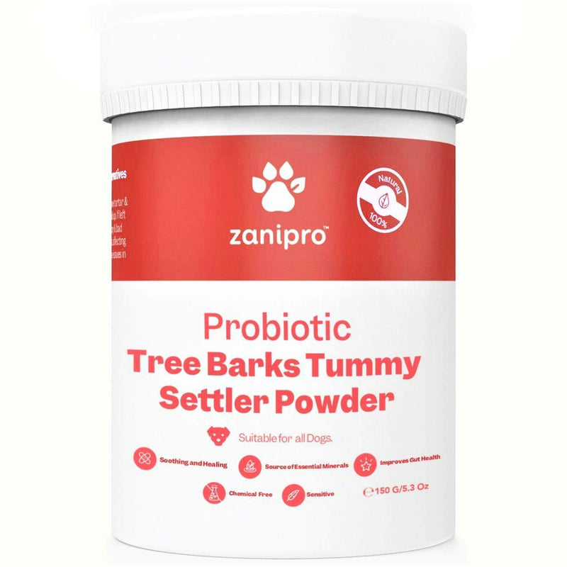 Zanipro 100% Natural Probiotic for Dogs with Slippery Elm and Tree Barks Tummy Powder - 150g Daily Digestive Fibre Supplement - Enzymes for Constipation & Diarrhea Relief - PawsPlanet Australia