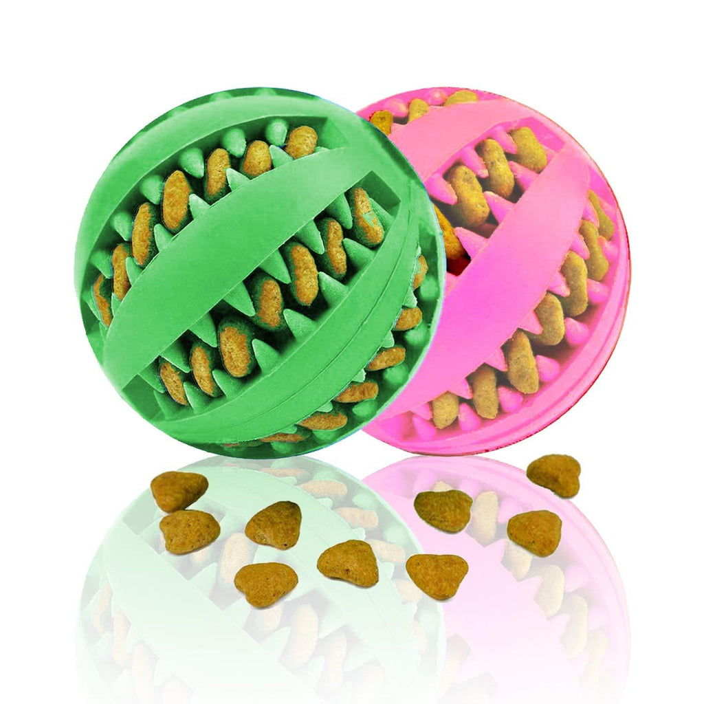 Ean [2 pieces] Dog toy ball, dog feeding ball, durable and tough chew toy ball made of natural rubber, rubber toy ball suitable for pet dogs of various sizes. - PawsPlanet Australia