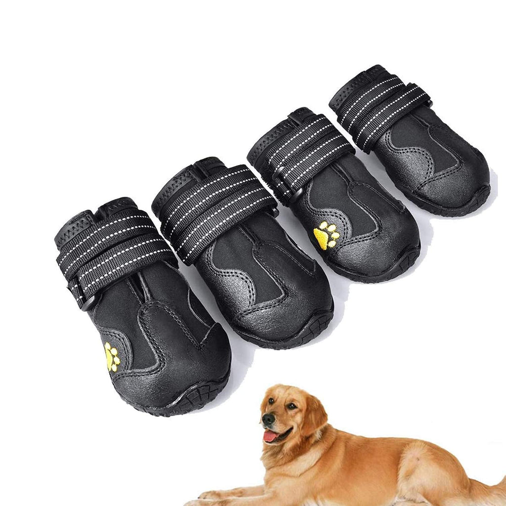 Havenfly Protective Dog Boots,4 PCS Waterproof Dog Shoes with Adjustable Straps Reflective,Dog Shoes with Wear-resistant and Rugged Anti-Slip Sole for Small Medium Large Dogs (4) 4 - PawsPlanet Australia