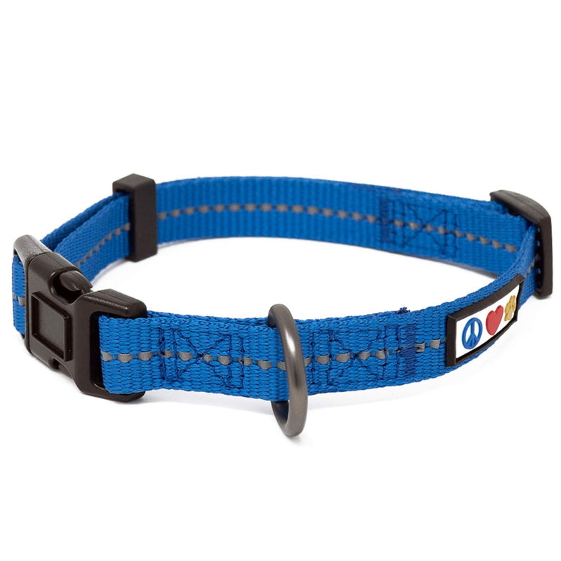Pawtitas Recycled Dog Collar with Reflective Stitched Puppy Collar Made from Plastic Bottles Collected from Oceans Extra Small Blue Ocean Extra Small XS Blue ♻️ Recycled Reflective - PawsPlanet Australia