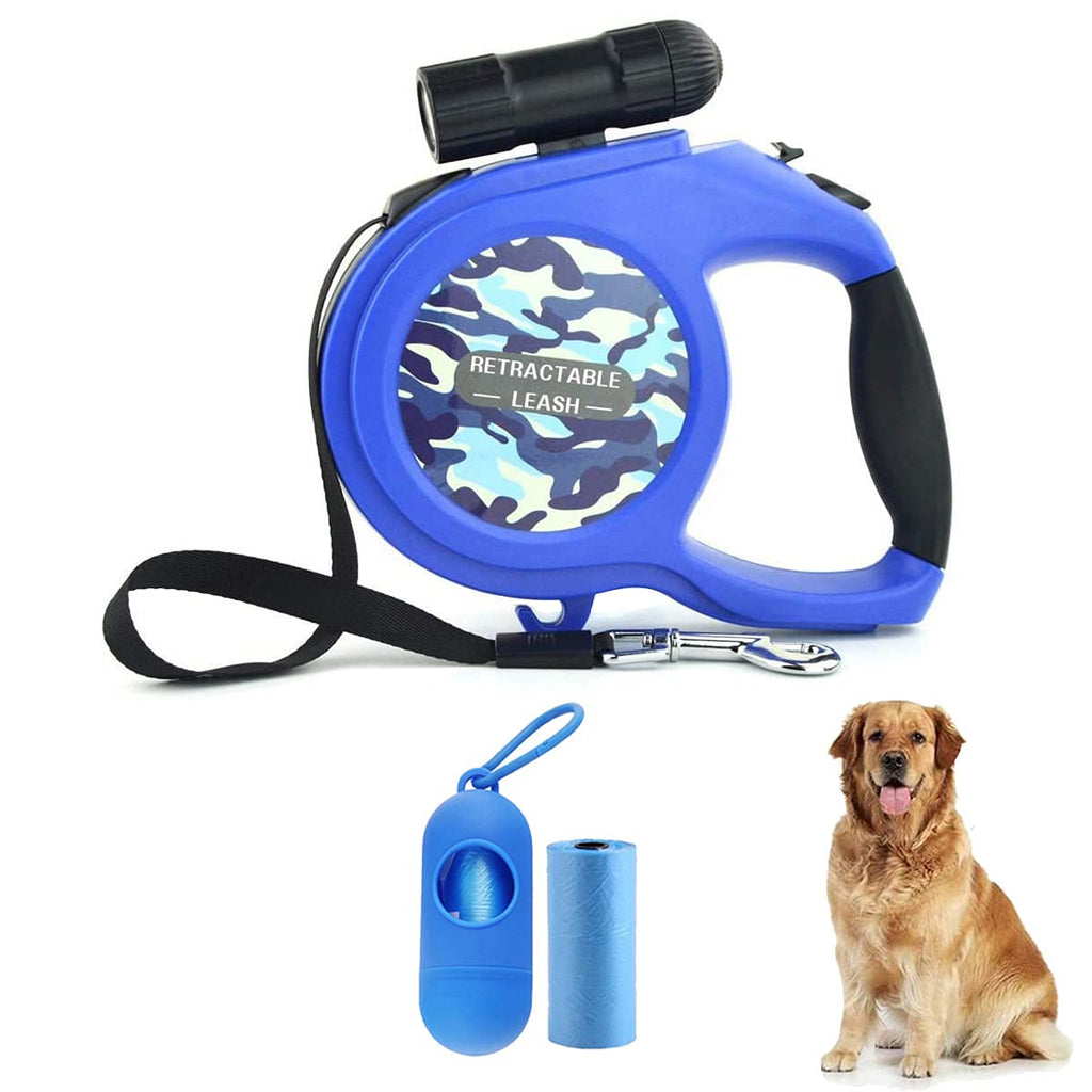 8m/26ft Band LED Light Dog Traction Rope Tape,Pet Dog Automatic Telescopic Traction Rope,Suitable Dogs within 50Kg/110lbs (blue) blue - PawsPlanet Australia