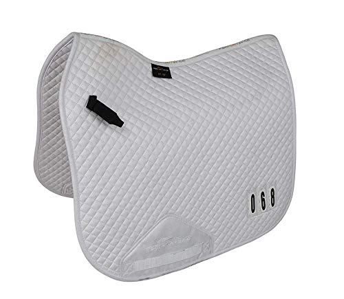 Shires Performance Numbered Dressage Saddlecloth 17-18" - White - PawsPlanet Australia