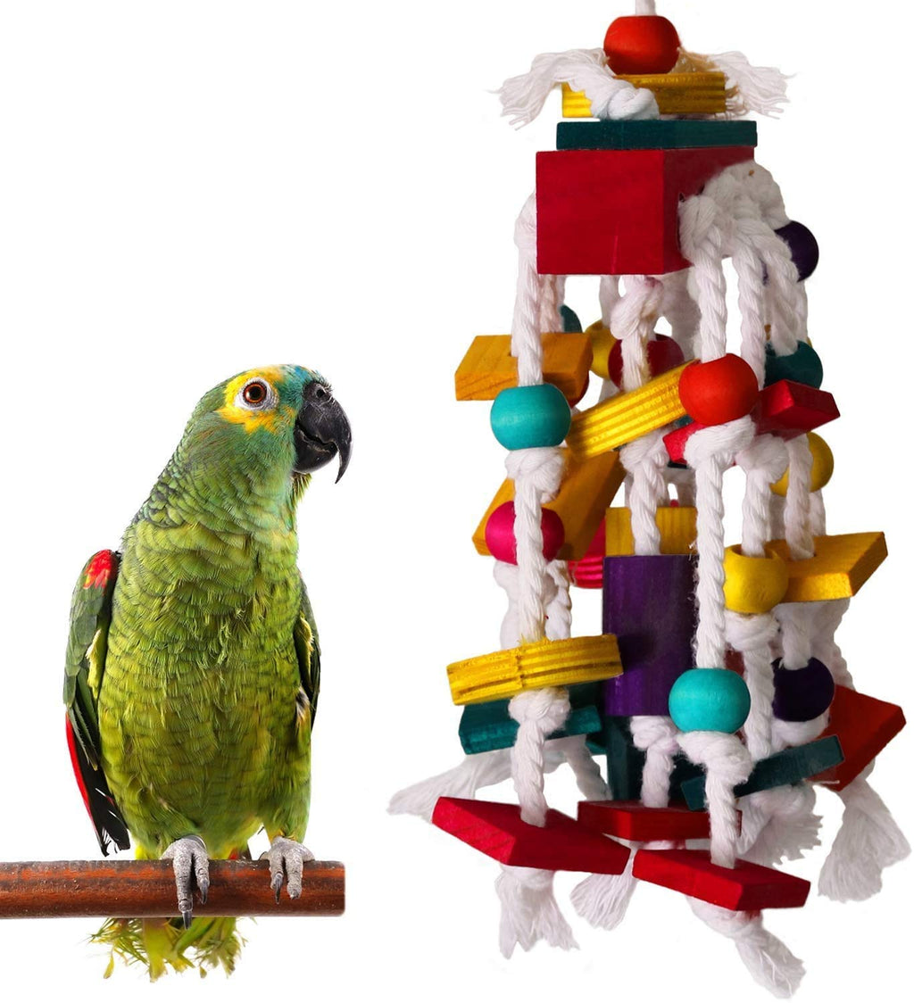 Wonninek Bird Chewing Toy Parrot Cage Bite Toys Wooden Block Bird Parrot Toys for Small and Medium Parrots - PawsPlanet Australia