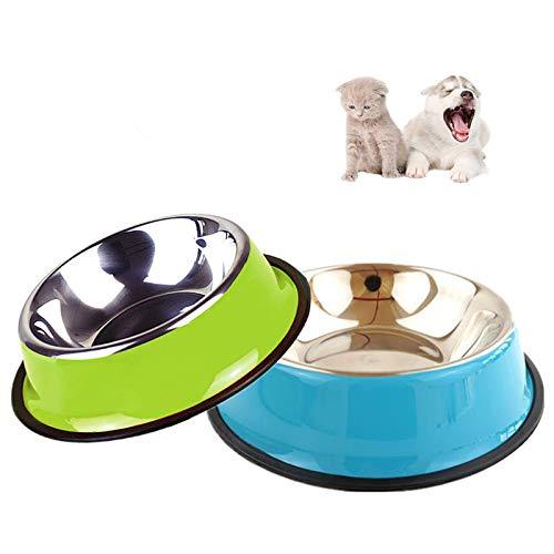 SHUNYOU 2-piece Dog Bowl Stainless Steel Non-slip And Leak-proof Cat bowl, Dog Food Bowl, Multifunctional Food-grade Travel Pet Bowl For Dogs, Pet Bowl For Cats And Dogs (S-18cm) S-18cm - PawsPlanet Australia