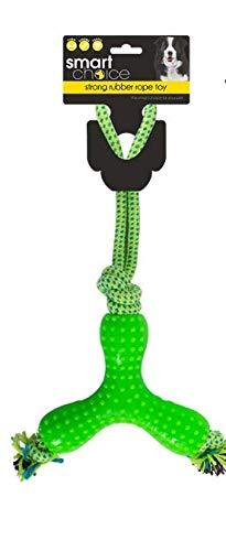 Smart Choice Strong Rope and Rubber Tug Toy for Dogs (Green) Green - PawsPlanet Australia