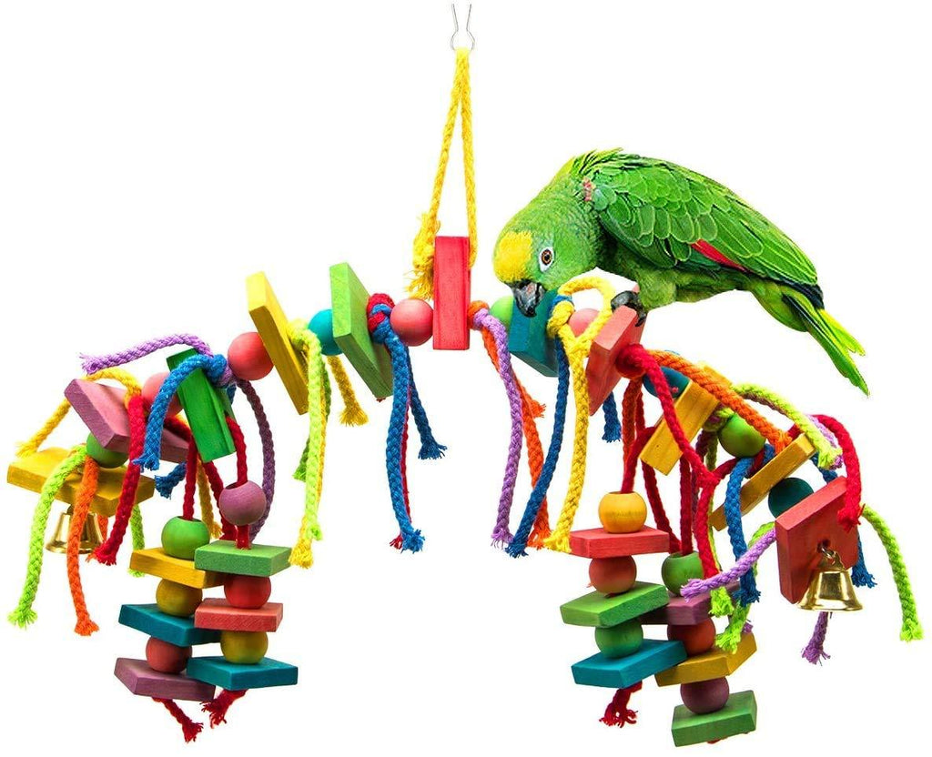 Wonninek Wooden Block Bird Parrot Toys Chewing Toy for Small and Medium Parrots and Birds - PawsPlanet Australia