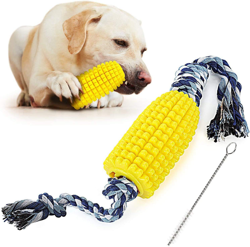 Abilly Dog Chew Toys, Corn Cob Dog Toothbrush Toys, Teething Cleaning Dental Rope Toys for Aggressive Chewers for Medium Dogs Horse Treats Rubber Toys - PawsPlanet Australia