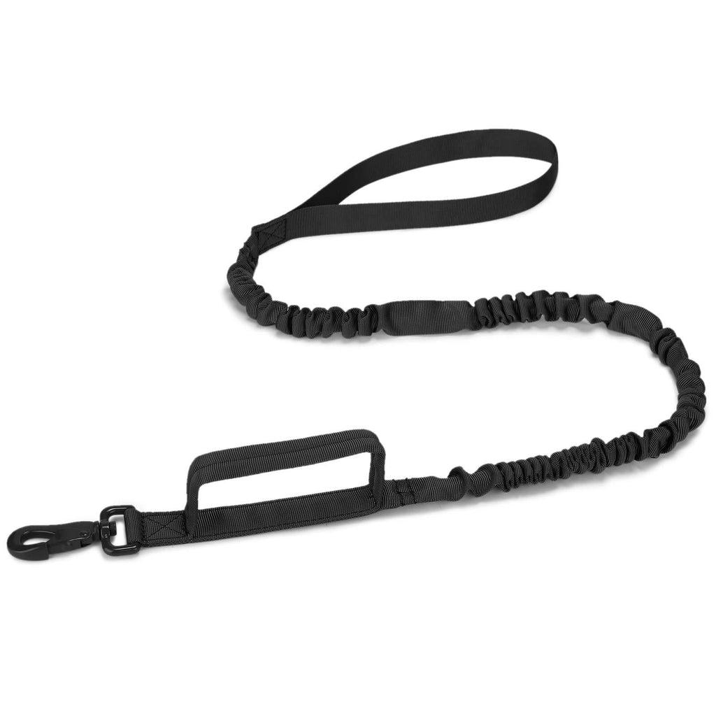 HUNTVP Tactical Dog Lead Leash with Traffic Control Handles Bungee Leash Dog Elastic Trainning Lead for Military Dog Trainning Hunting Outdoors (Length 97-150cm) Black - PawsPlanet Australia