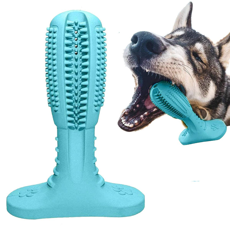 BundleMall Dogs Dental Care Brushing Stick,Dog Dental Effective Teeth Cleaning Stick, Pets Dog Toothbrush Chew Toy,Rubber Bite Resistan Toys for Large Medium Dogs (sky blue) Sky Blue - PawsPlanet Australia