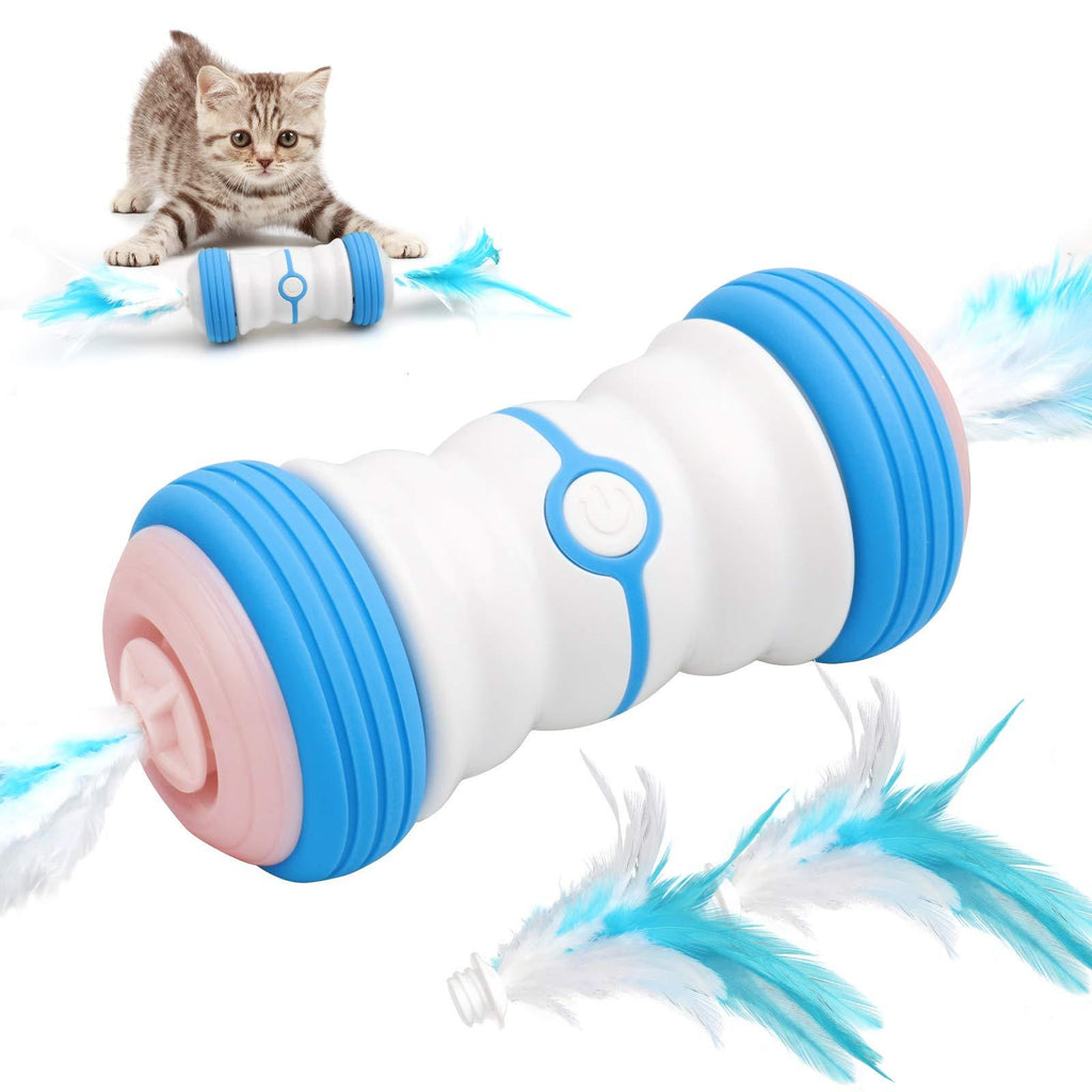 Interactive Cat Toy, Automatic Feather Cat Toys for Indoor Two-Speed Irregular Moving LED Light Toys for Kitten Cats USB Rechargeable Self Rotating Smart Toys All Floors Carpet Available - PawsPlanet Australia