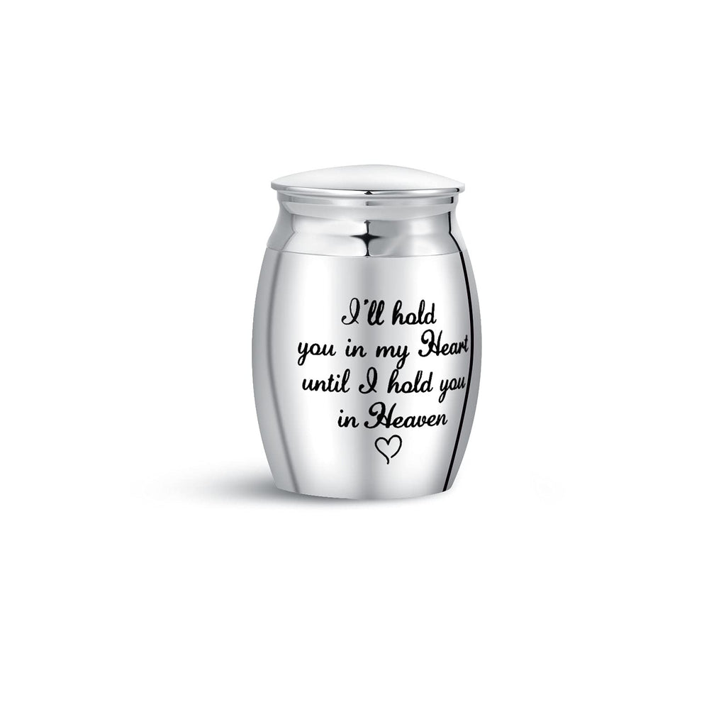 MiniJewelry Small Mini Urns for Ashes Hold You in My Heart Dog Cat Mum Dad Family Cremation Keepsake Jewellery Small: 40mm Hold You in My Heart Until I Hold You in Heaven - PawsPlanet Australia