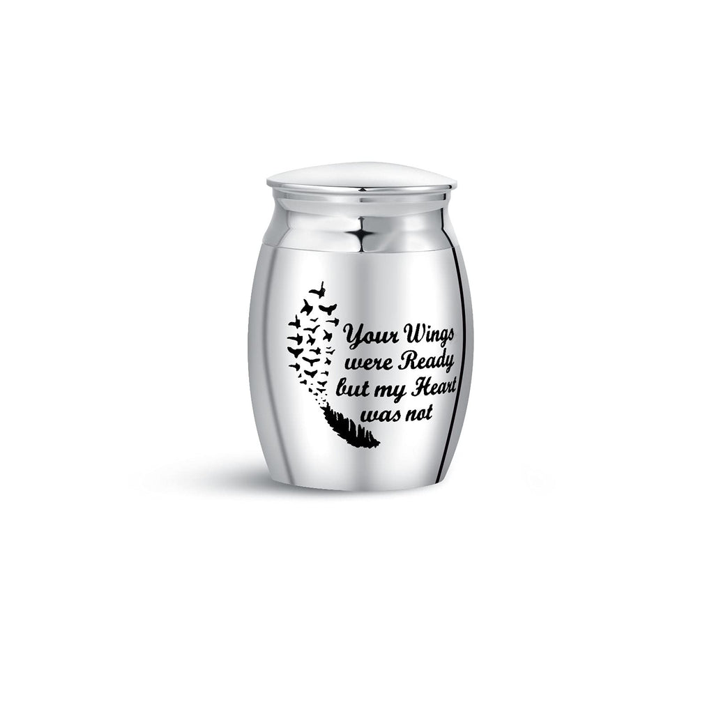 MiniJewelry Small Mini Urns for Ashes Your Wings were Ready Dog Cat Mum Dad Family Cremation Keepsake Jewellery Small: 40mm Your Wings Were Ready But My Heart Was Not - PawsPlanet Australia